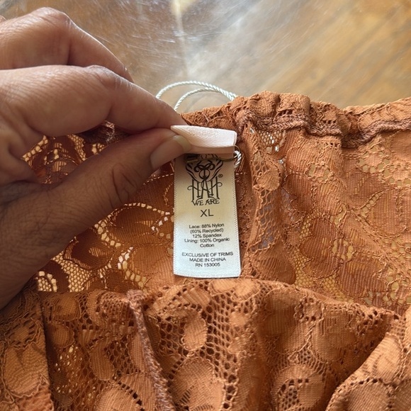 NWT $30 HAH Chase Me Down Lace Panty Brown Sugar Nude Romantic Stretch XL - Picture 7 of 8